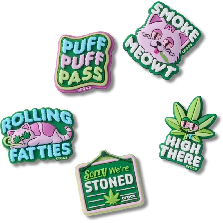 420 Hanf-Cuties 5er-Pack Jibbitz-Anstecker 420 Hanf-Cuties 5er-Pack Jibbitz-Anstecker