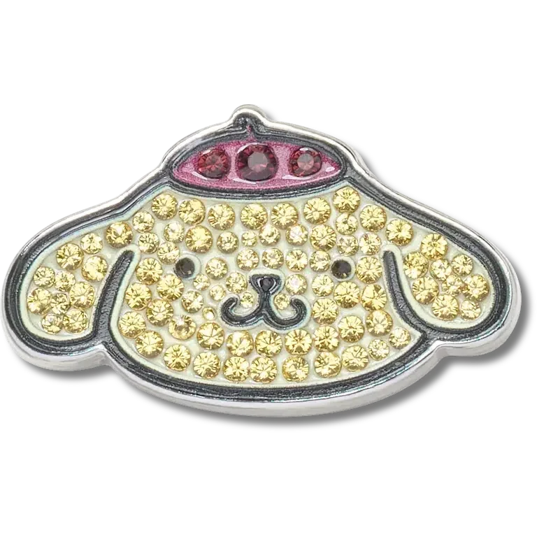 «B’pompompurin» mit Swarovski®-Kristallen – Jibbitz-Schuhanhänger «B’pompompurin» mit Swarovski®-Kristallen – Jibbitz-Schuhanhänger