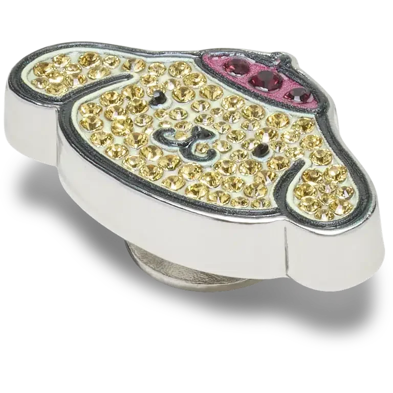 «B’pompompurin» mit Swarovski®-Kristallen – Jibbitz-Schuhanhänger «B’pompompurin» mit Swarovski®-Kristallen – Jibbitz-Schuhanhänger