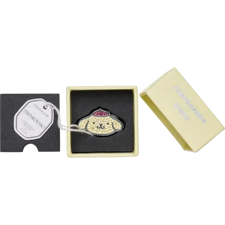 «B’pompompurin» mit Swarovski®-Kristallen – Jibbitz-Schuhanhänger «B’pompompurin» mit Swarovski®-Kristallen – Jibbitz-Schuhanhänger
