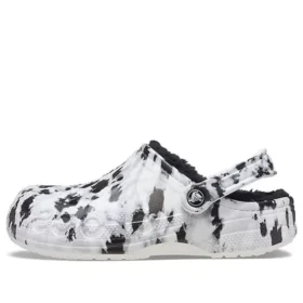 Baya Lined Clog mit Fleecefutter, Unisex-Hausschuhe in Weiss und Grau «White Grey»