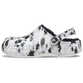 Baya Lined Clog mit Fleecefutter, Unisex-Hausschuhe in Weiss und Grau «White Grey»
