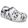 Baya Lined Clog mit Fleecefutter, Unisex-Hausschuhe in Weiss und Grau «White Grey»