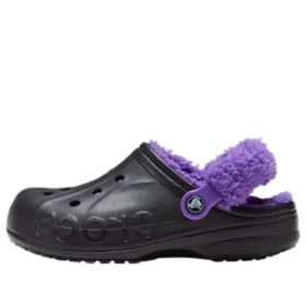 Baya Lined Clog mit gefüttertem Fuzz-Riemen «Schwarz-Lila»