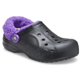 Baya Lined Clog mit gefüttertem Fuzz-Riemen «Schwarz-Lila»