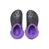 Baya Lined Clog mit gefüttertem Fuzz-Riemen «Schwarz-Lila»