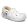 Baya Lined Clog mit gefüttertem Fuzz-Riemen und Marbled-Optik «White Multi»