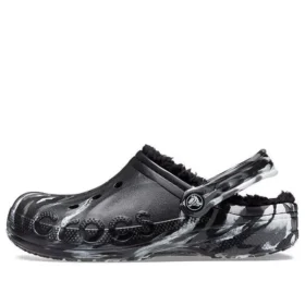 Baya Lined Marbled Clogs «Black Silver»