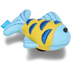 Blaue und goldene glitzernde Fisch-Jibbitz-Anstecker