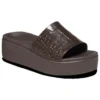 Brooklyn Croco Shine Slide Sandalen «Espresso»