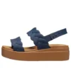 Brooklyn Woven Wedge Sandalen «Blue Brown»