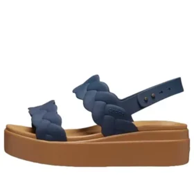 Brooklyn Woven Wedge Sandalen «Blue Brown»