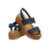 Brooklyn Woven Wedge Sandalen «Blue Brown»