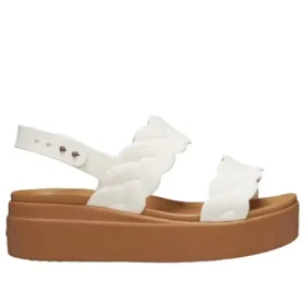 Brooklyn Woven Wedge Sandalen «White Brown»
