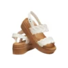 Brooklyn Woven Wedge Sandalen «White Brown»