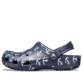 Classic Clog Sandalen mit Aufdruck, Tiefblau