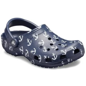 Classic Clog Sandalen mit Aufdruck, Tiefblau