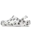 Classic Clogs mit Totenkopf-Print «White Black»