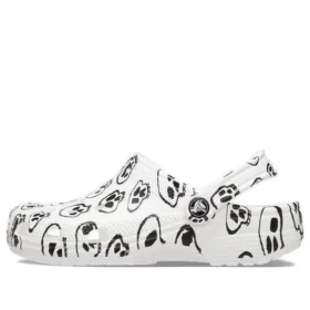 Classic Clogs mit Totenkopf-Print «White Black»