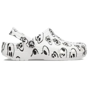 Classic Clogs mit Totenkopf-Print «White Black»