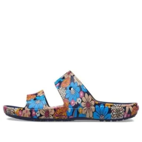 Classic Crocs Retro-Sandalen mit Blumenmuster «Blue Multi»