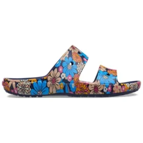 Classic Crocs Retro-Sandalen mit Blumenmuster «Blue Multi»