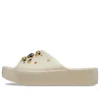 Classic Crystals Pearls Plateau-Pantoletten «Weiss»