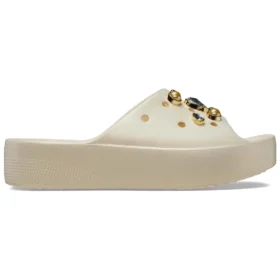 Classic Crystals Pearls Plateau-Pantoletten «Weiss»