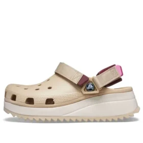 Classic Hiker Clogs «Beige-Weiss-Rot»