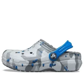Classic Lined Camo Clogs «Grau-Weiss-Blau»