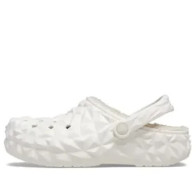 Classic Lined Clog with geometric pattern and lining «White»