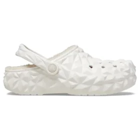 Classic Lined Clog with geometric pattern and lining «White»