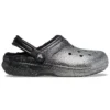 Classic Lined Clogs mit Glitter «Black Silver»