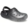Classic Lined Clogs mit Glitter «Black Silver»