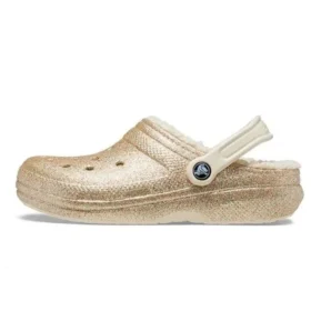 Classic Lined Clogs with Glitter «Gold-Weiss»