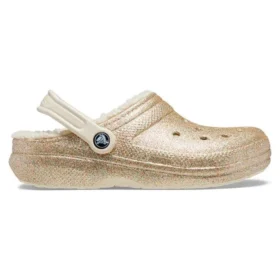Classic Lined Clogs with Glitter «Gold-Weiss»
