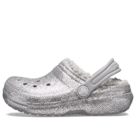 Classic Lined Clogs with Glitter «Silbergrau»