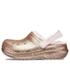 Classic Lined Glitter Clogs «Gold Pink»