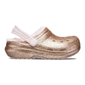 Classic Lined Glitter Clogs «Gold Pink»