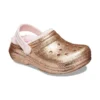Classic Lined Glitter Clogs «Gold Pink»