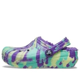 Classic Lined Marbled Clog «Neon Purple Multi»