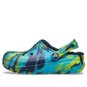 Classic Lined Marbled Clogs «Blue Tie-Dye»