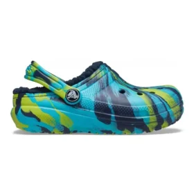 Classic Lined Marbled Clogs «Blue Tie-Dye»