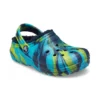 Classic Lined Marbled Clogs «Blue Tie-Dye»