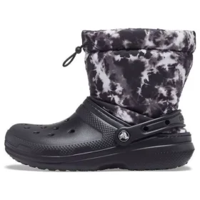 Classic Lined Neo Puff Tie-Dye-Stiefel «Black White»
