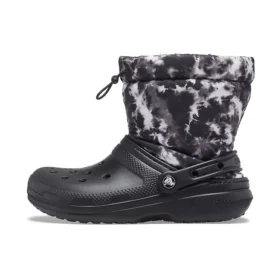 Classic Lined Neo Puff Tie-Dye-Stiefel «Black White»