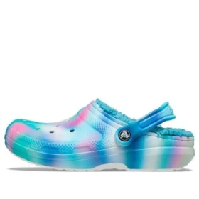 Classic Lined Solarized Clogs «White Blue Aqua»