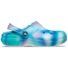 Classic Lined Solarized Clogs «White Blue Aqua»