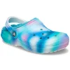 Classic Lined Solarized Clogs «White Blue Aqua»