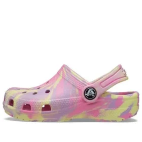 Classic Marbled Clogs «Pink Gelb»
